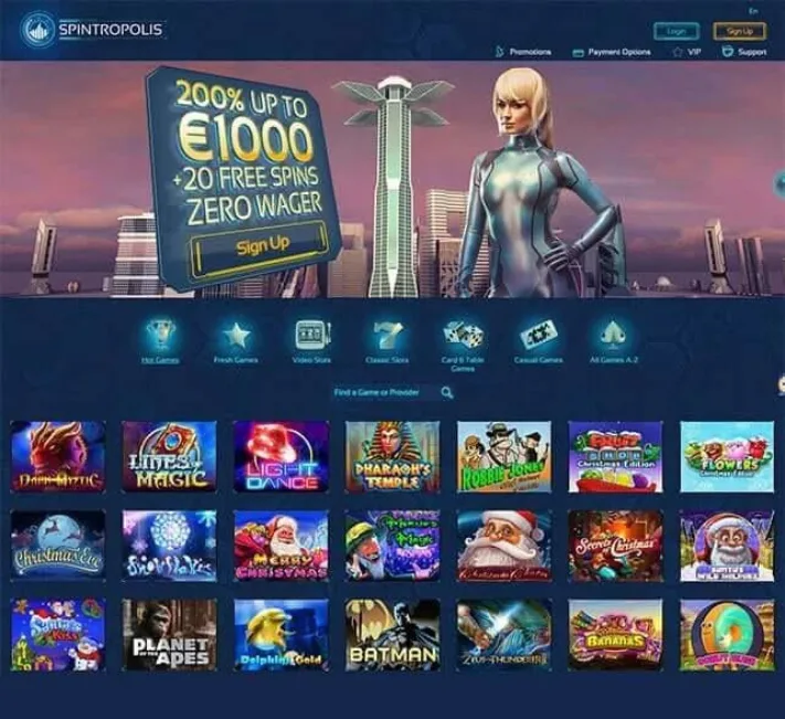 Spintropolis Casino Homepage