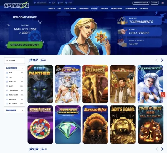 Sportaza Casino games