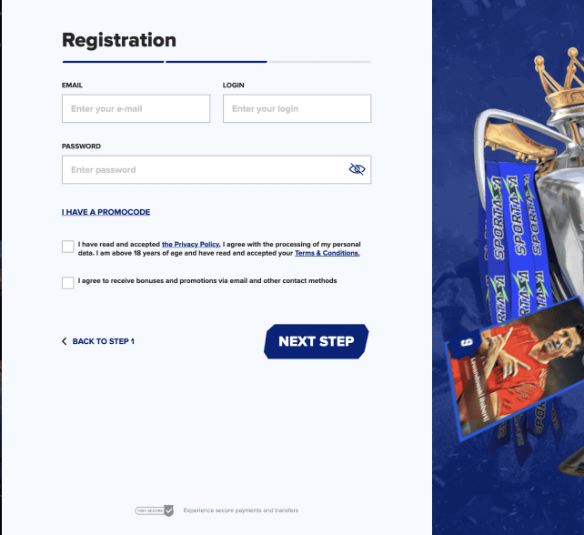Sportaza Casino registration