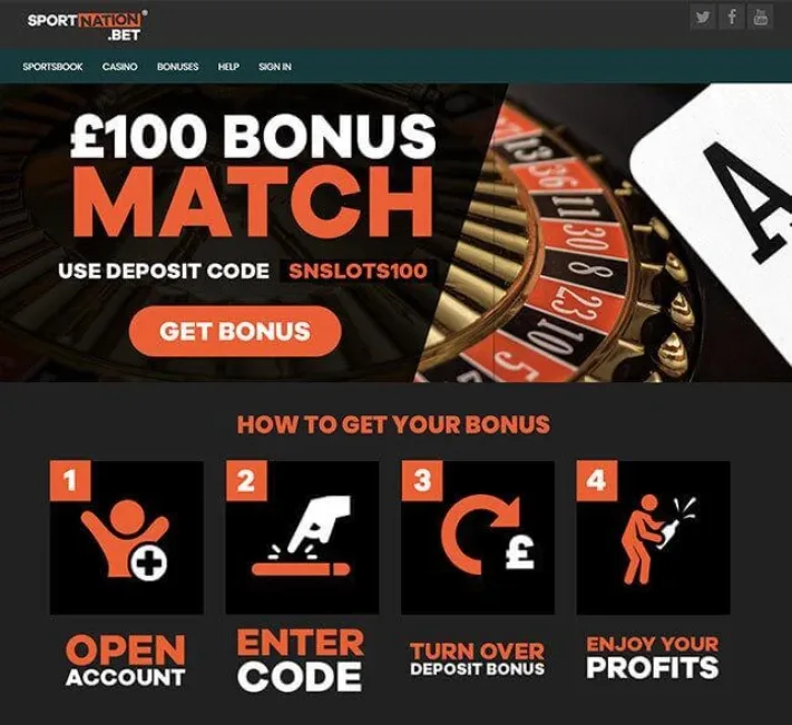 Sportnation Casino Homepage