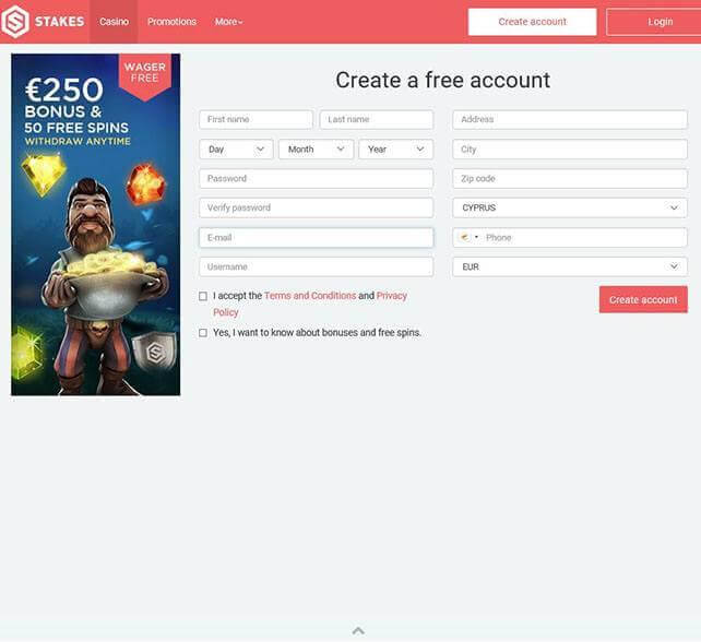 Stakes Casino on Mobile App