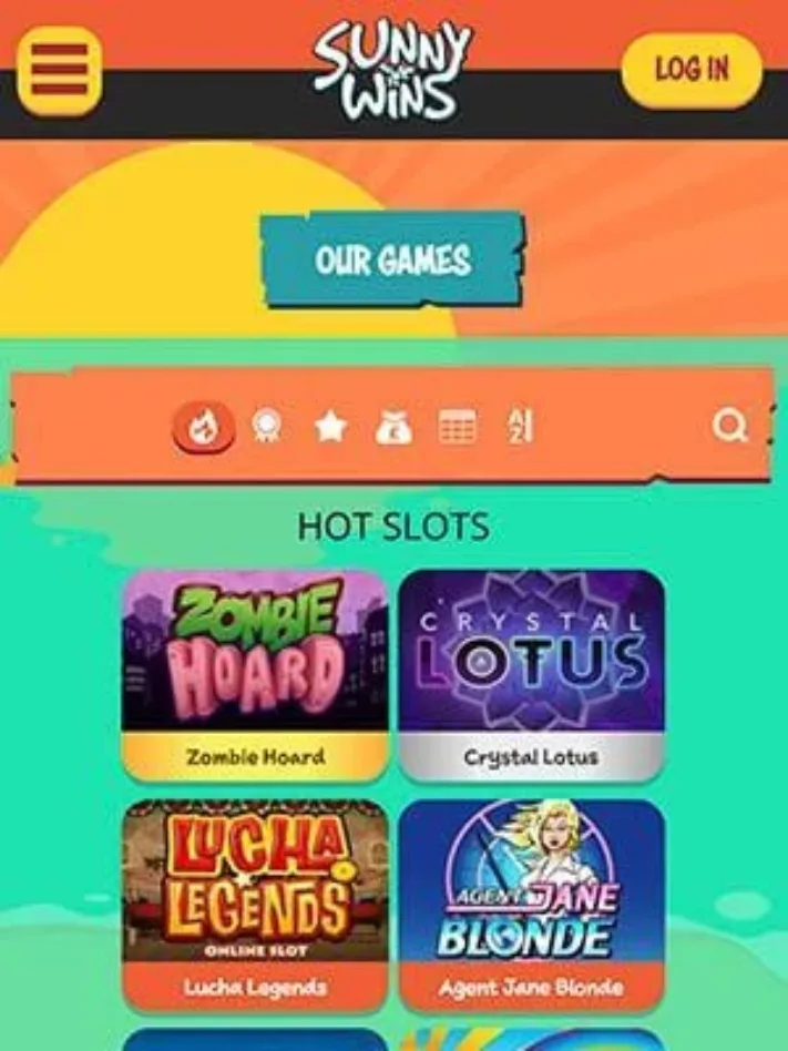 Sunny Wins Casino on Mobile App