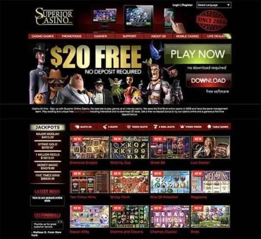 Superior Casino Homepage