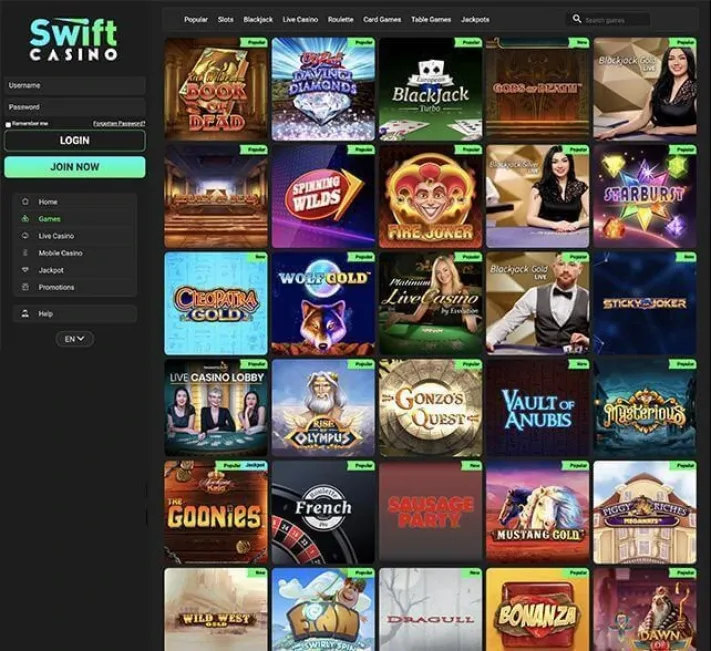 Swift Casino: Grab 100% up to £50 + 50 Bonus Spins | NewCasinos.com