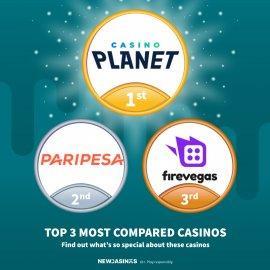 Top 3 Most Compared Casinos – Week 30 logo