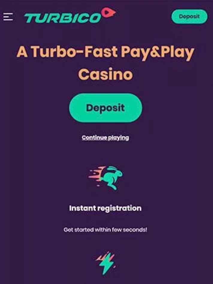 Turbico Homepage on Mobile App