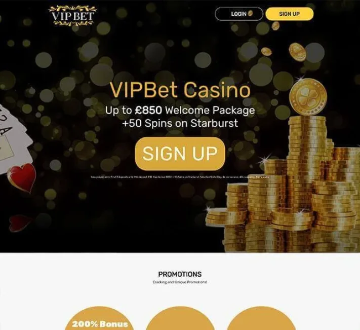 Brand VipBet homepage screenshot
