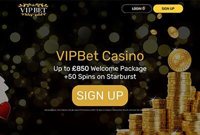 VIP Bet registrera dig text med guldmynt skärmdump