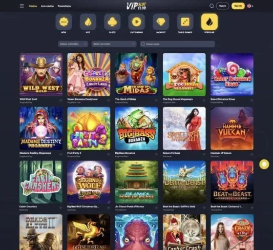 VIPSlotClub Casino games