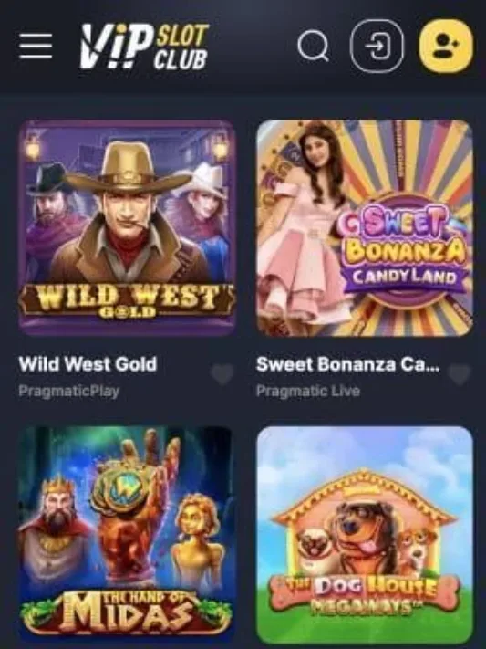 VIPSlotClub Casino games on mobile
