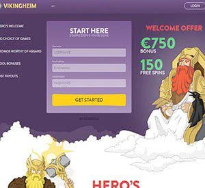 VikingHeim Casino Homepage Screenshot