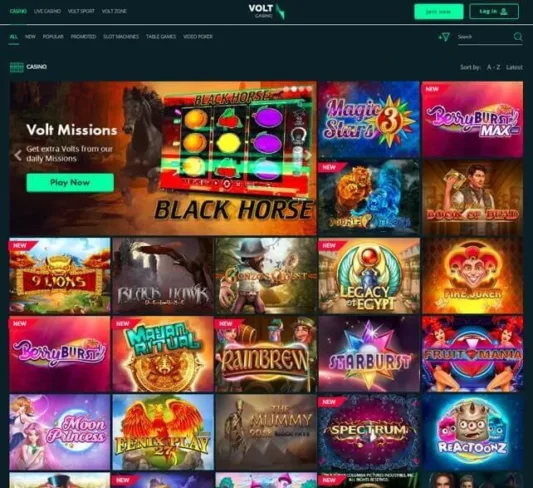 Volt Casino Homepage