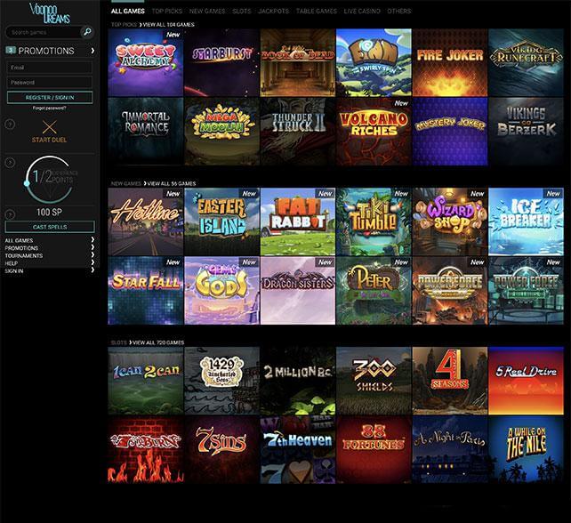 Voodoo Dreams Casino Games