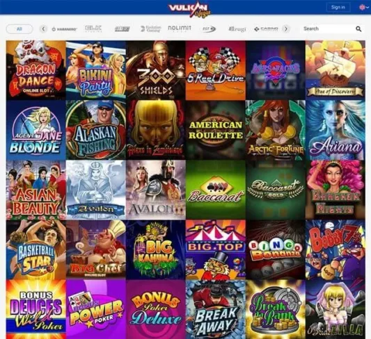 Vulkan Vegas Casino Games Selection