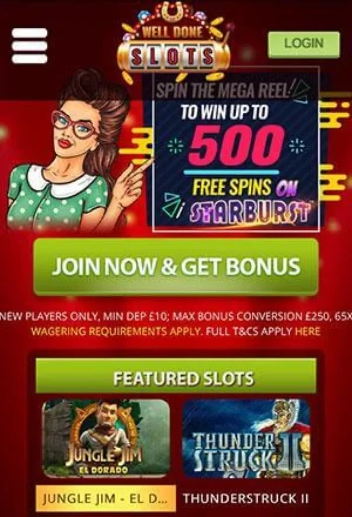 Well Done Slots Mobile Screen