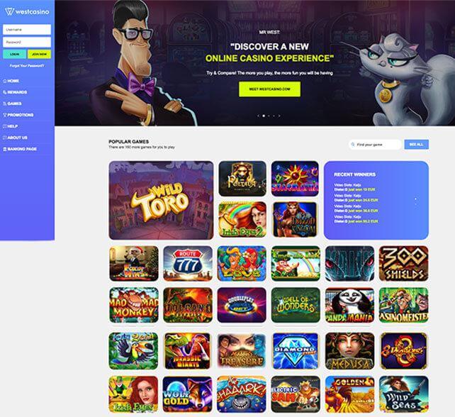 West Casino Homepage