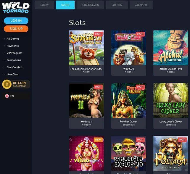 Wild Tornado Casino Games Screenshot