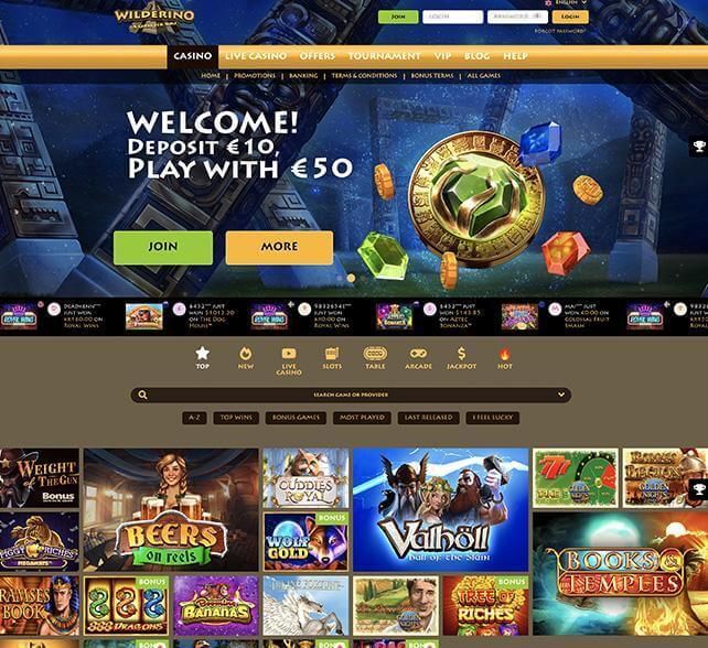 Wilderino Homepage Screenshot