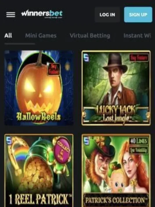 Winners.Bet Casino games on mobile