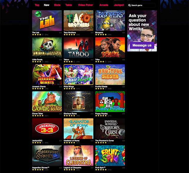 Wintika Casino Games