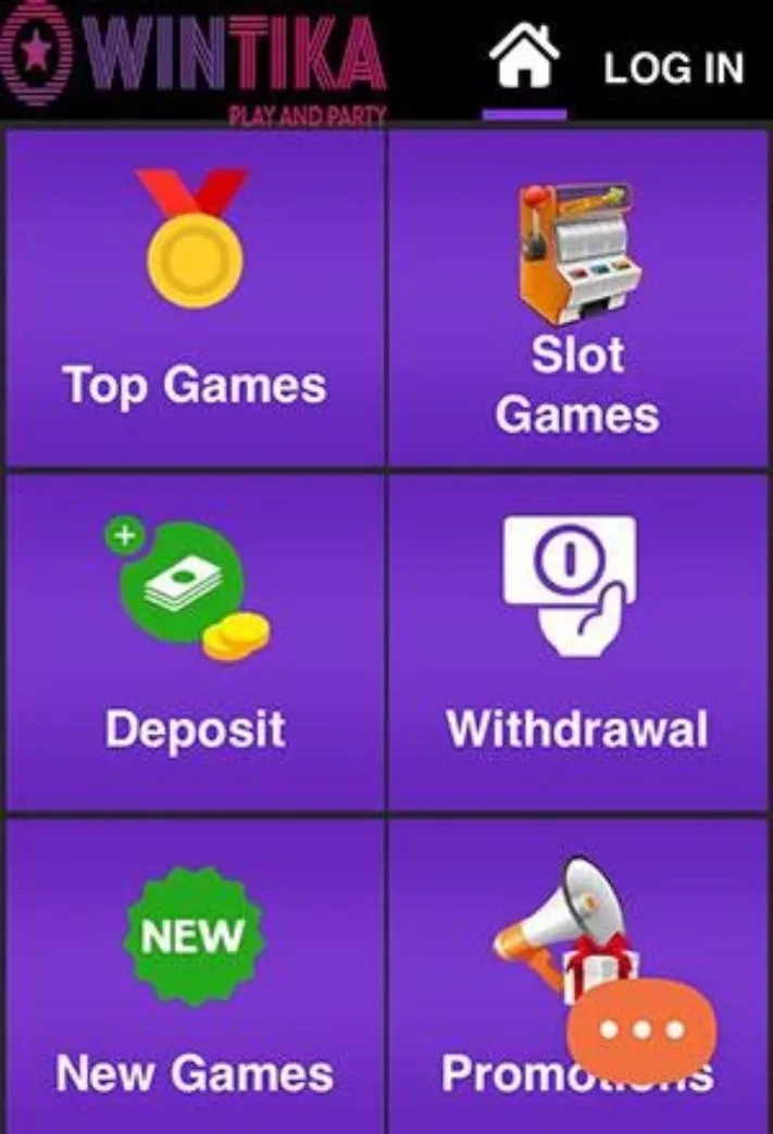 Wintika Casino Mobile Screen