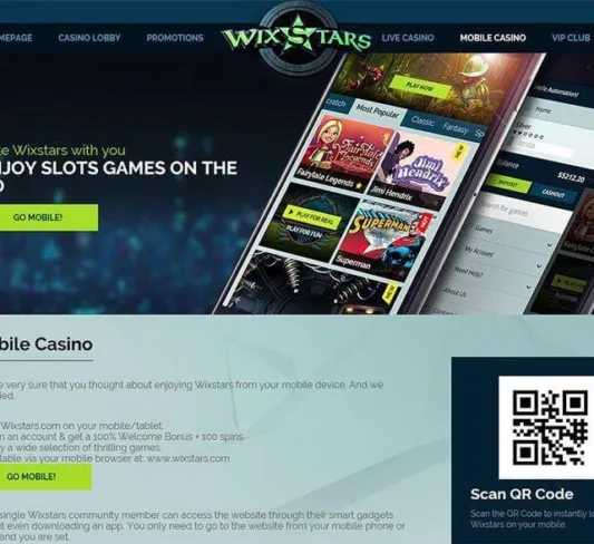 Wixstars Casino on Mobile