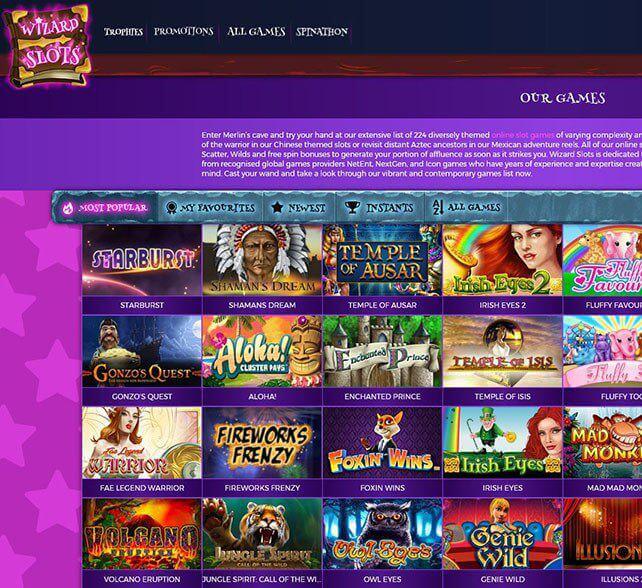 Wizard Slots Casino Games Screenshot