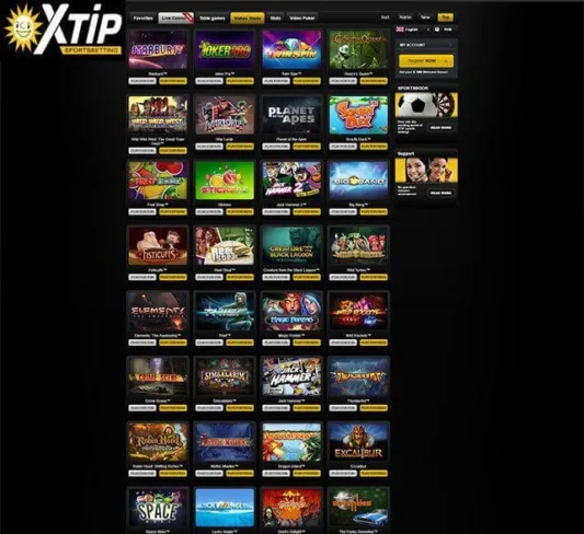 XTip Casino Games Selection