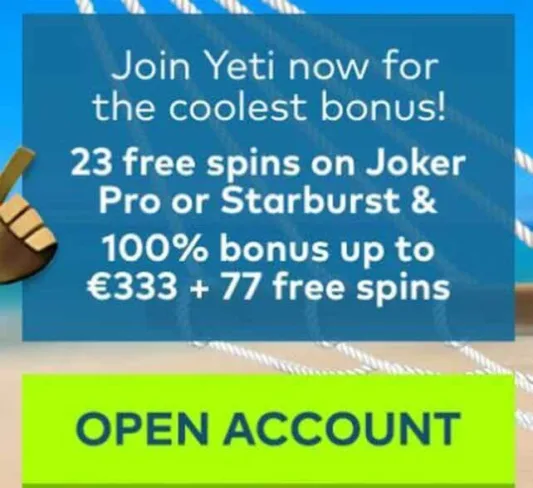 Yeti Casino Bonus Offer