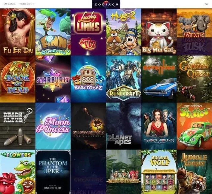 Zodiacu Casino Games Selection