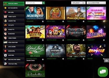 Bet 90 Casino's spelutbud