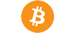 Bitcoin logo i orange, 150 pixlar