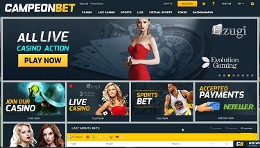 Campeonbet Casino's hemsida