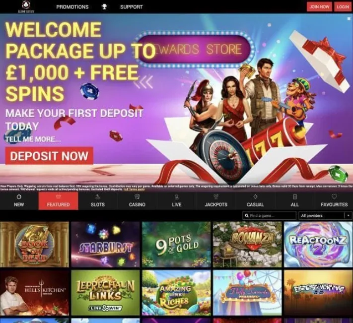 Casino Elevate homepage