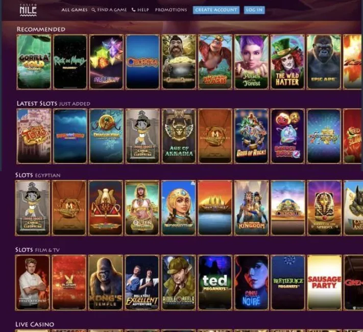 Casino Nile games