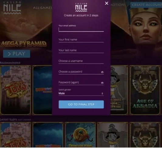 Casino Nile registration