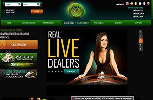 Celtic Casino's hemsida