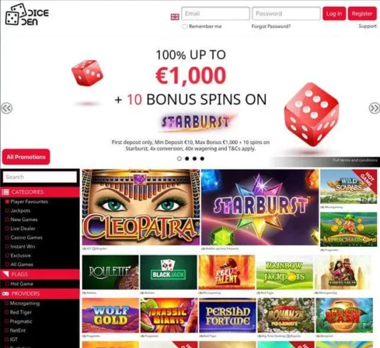 Diceden Casino Desktop