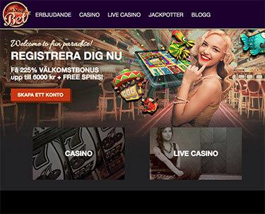 Eat Bet Sleep Casino hemsida på svenska
