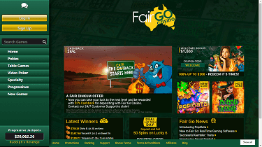Fair Go Casino's hemsida