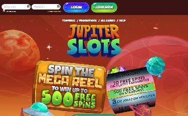 Jupiter Slots Casino's hemsida