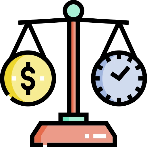 scale with time and money on either side