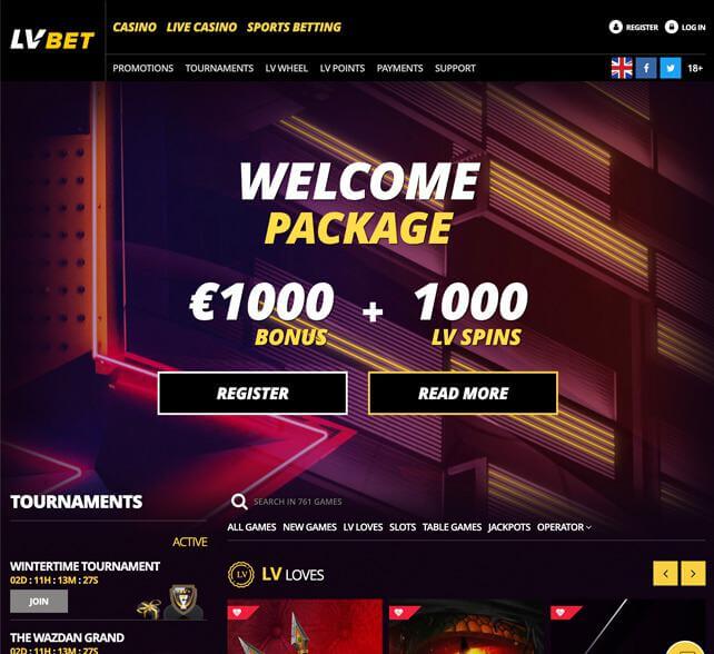 LV Bet Casino Bonus Screenshot Desktop