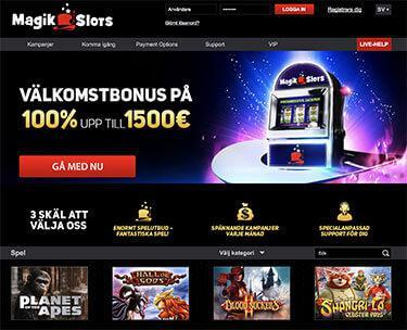 Magik Slots Hemsida med 1500 eur i bonus
