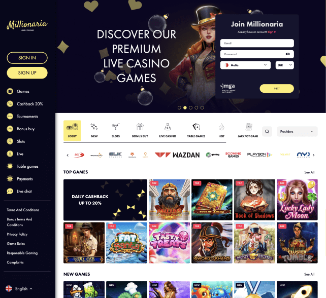 Millionaria  Homepage