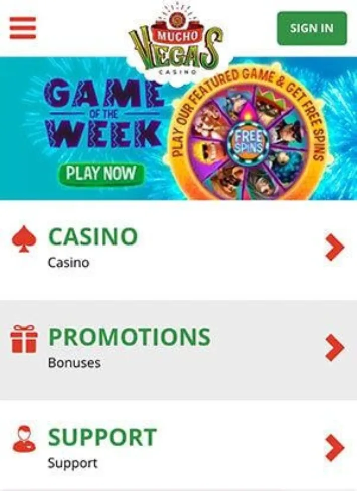 Mucho Vegas Casino on Mobile