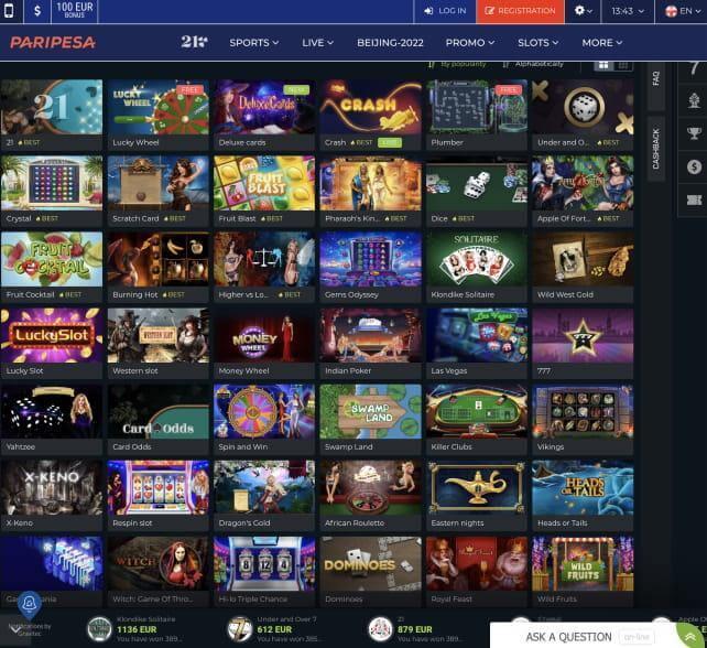 Peripesa Casino games