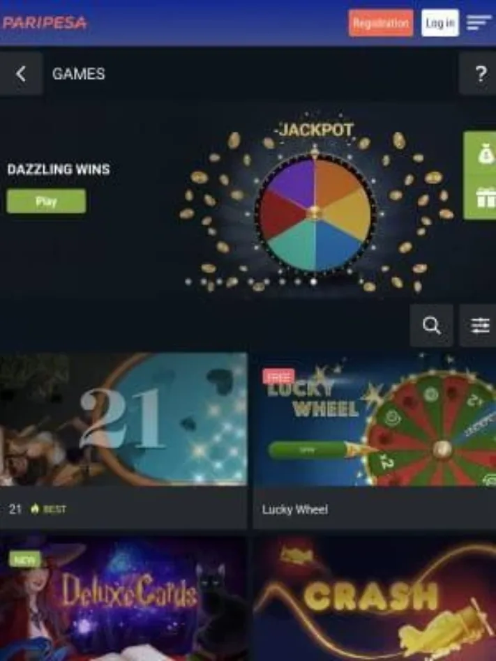 Peripesa Casino games on mobile
