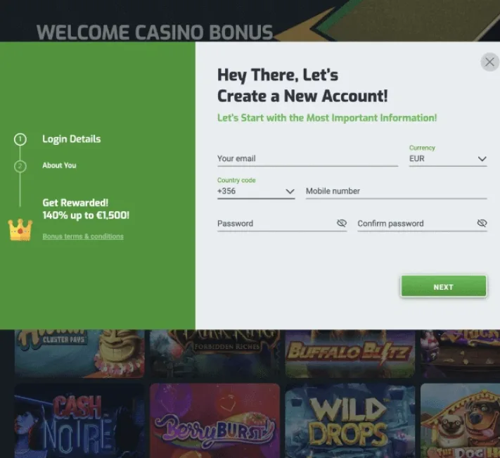 Play Fast Casino registration