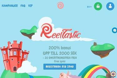 Reeltastic Casino's hemsida